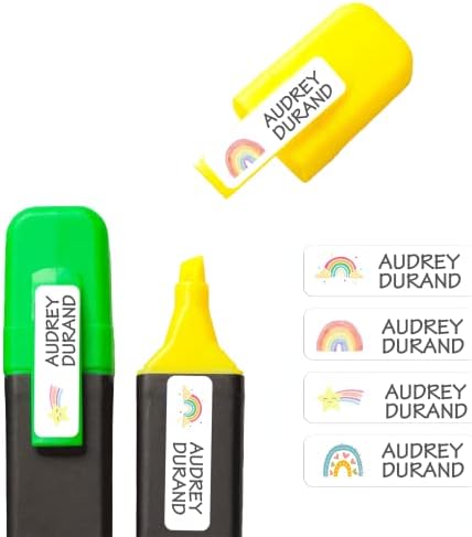 Custom Name Labels for Kids - Waterproof Dishwasher Safe 128 Pack