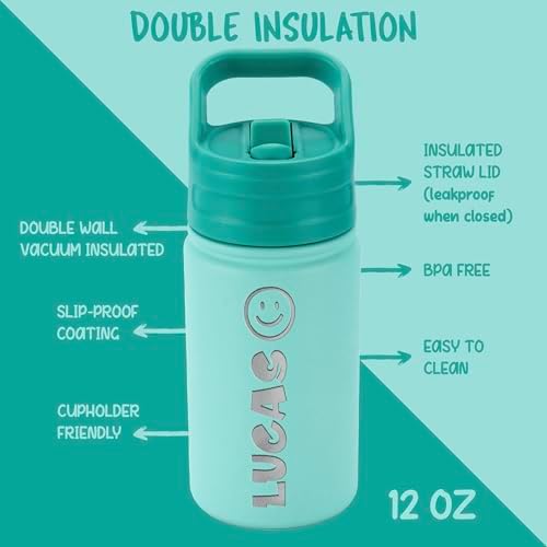 Kids Custom Water Bottle with Engraved Name Icon