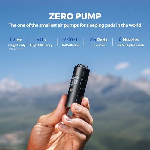 FLEXTAILGEAR Zero Pump - Compact Rechargeable Air Mattress Pump for Inflatables