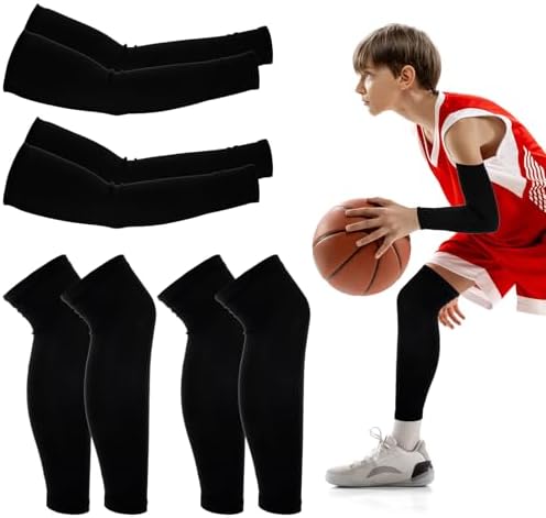 Kids Arm Leg Sleeves Set for Basketball