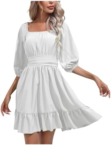 Fairy Chiffon Square Neck Long Sleeve Party Dress
