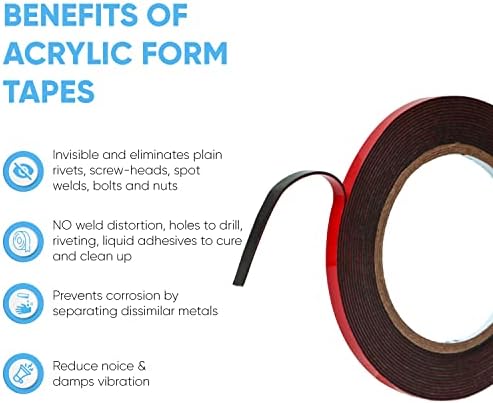 HPP Mounting Tape 025in x 16ft Heavy Duty Black Double Sided