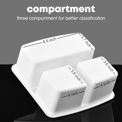 Alink Plastic Classroom Caddy Organizer with Handle 6-Pack 3 Compartments
