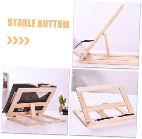 Foldable Book Stand - Wooden Beige Multi-Function Desk Organizer