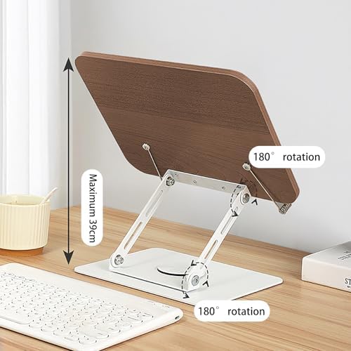 FantasyDay Book Stand Reading Holder with Page Clips Foldable Stand Walnut