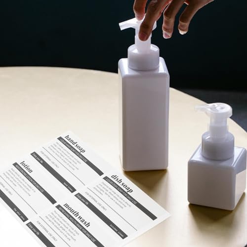 SHINEOFI 8 Sheets White Waterproof Labels for Bottles