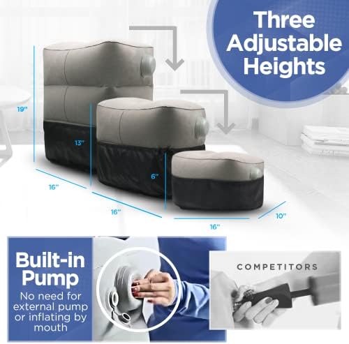 Aestoria Inflatable Foot Rest with Pump for Airplane and Toddler Bed