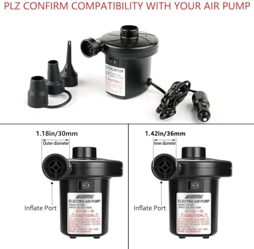 5Pcs Black Nozzles for Electric Air Pump with 3 Sizes