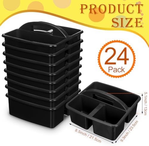 Geelin 24 Pcs Black Plastic Storage Caddy Set 1