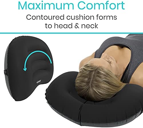Vive Inflatable Lumbar Pillow - Adjustable Back Support for Travel Car Office
