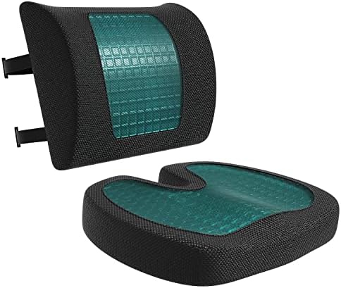 Amazon Basics Gel Seat Cushion with Lumbar Support Pack of 2 Black