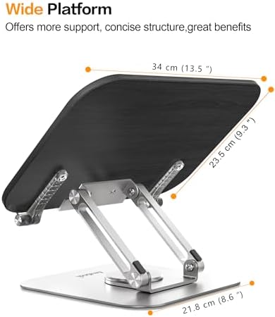 Adjustable Book Stand with 360 Rotating Base and Page Clips 1