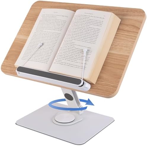 Adjustable Book Stand with 360 Rotating Base