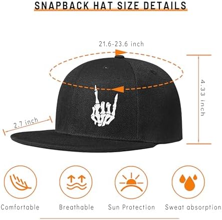 Adjustable Black Snapback Hat for Men