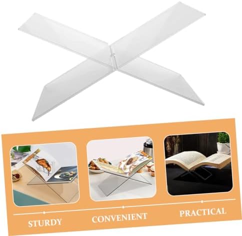 Hoement Acrylic Book Stand for Desk and Kitchen