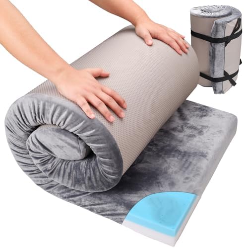 PANDOROOM 3 Inch Memory Foam Camping Mattress Pad for Adults