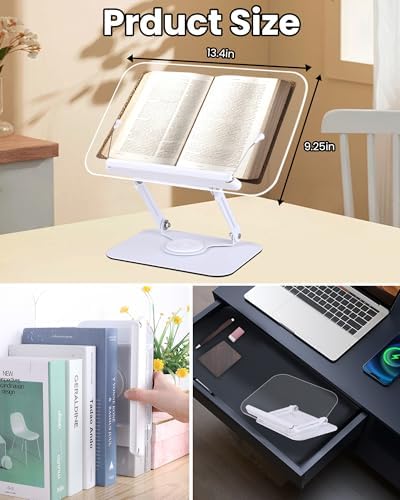 ASIEIT Adjustable Book Stand Foldable and Portable for Office Kitchen Reading