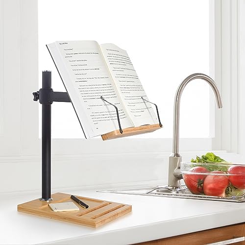 Wishacc Adjustable Book Stand with Pad and Phone Slot 1