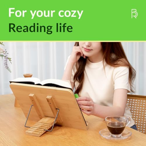READBLISS Bamboo Book Stand - Adjustable Lightweight