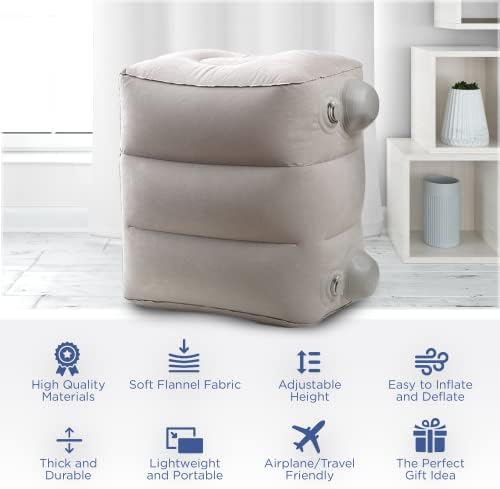 Aestoria Inflatable Foot Rest with Pump for Airplane and Toddler Bed