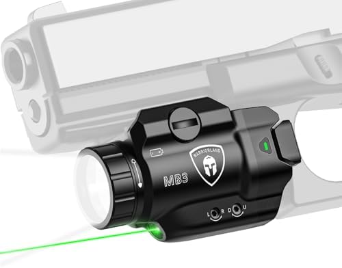 WARRIORLAND MB3 Compact Pistol Light with Green Laser LED