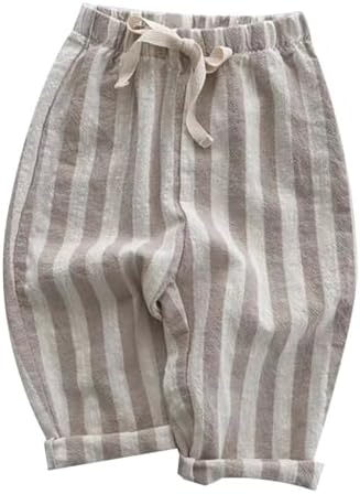 Toddler Striped Cotton Linen Harem Bloomers Pants