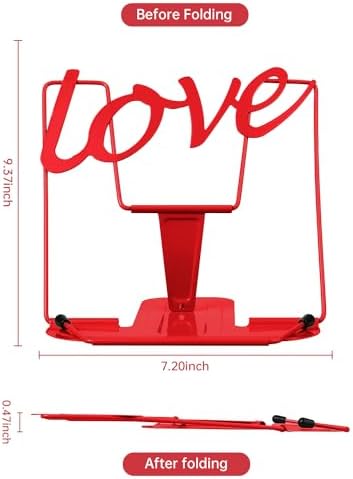 Honagu Adjustable Metal Book Stand - Red 1