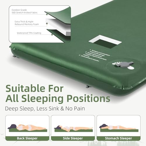 Wevelel Memory Foam Sleeping Pad for Camping and Travel