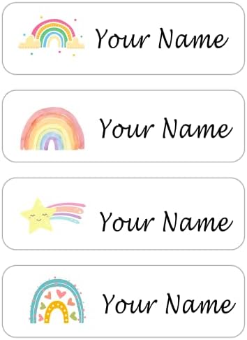 Custom Name Labels for Kids - Waterproof Dishwasher Safe 128 Pack