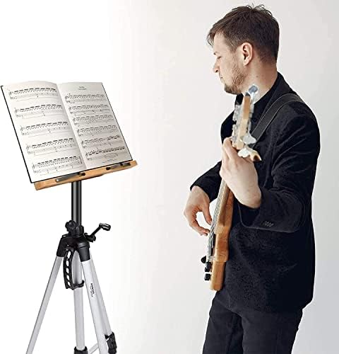 NUNET X-Large Bamboo Book Stand with 8 Tilt Angles and Magnets