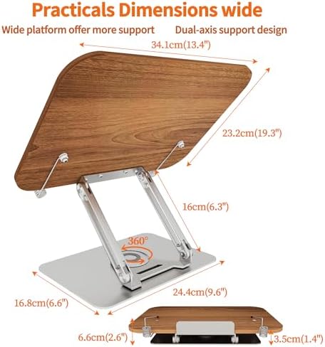 Luxdecor Adjustable Wood Book Stand for Reading