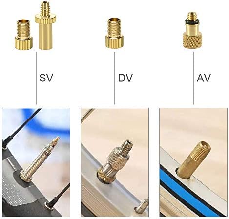 YASI 16PCS Brass ABS Bike Valve Adaptor Kit