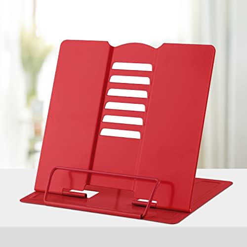 Honagu Adjustable Book Stand for Textbook and Tablet Red