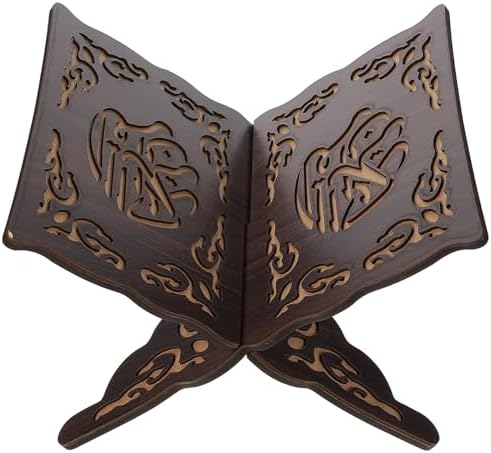 VALICLUD Quran Book Stand with Antique Carving Black