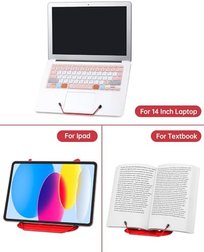 Honagu Adjustable Metal Book Stand - Red 1
