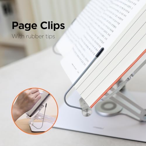 Mooas Adjustable Book Stand with 360 Rotating Base