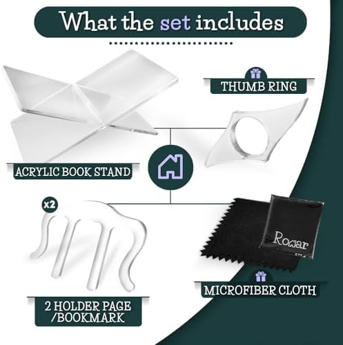 RONAR 6 Pc Acrylic Book Stand Set - Large 8mm Thickness