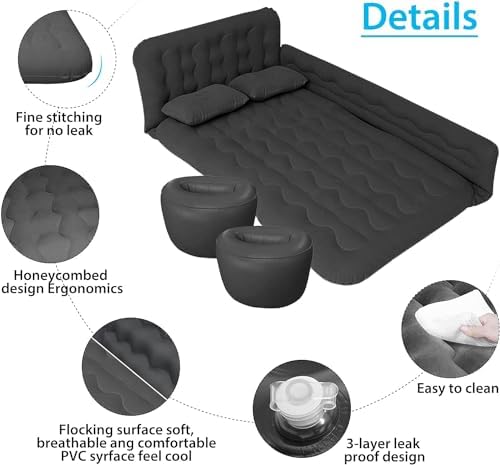 ISWEES Car Air Mattress with Electric Pump and Storage