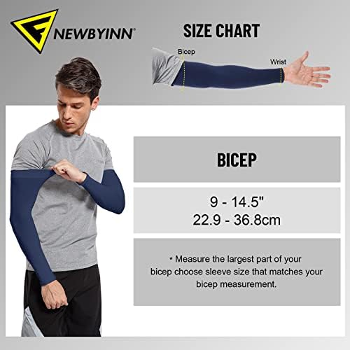 Newbyinn UV Arm Sleeves UPF 50 Protection for Men Women Youth
