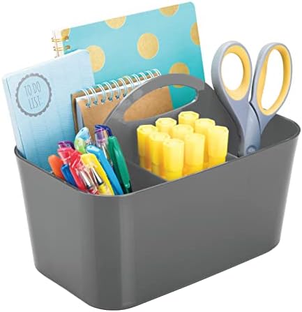 mDesign Plastic Storage Organizer 2 Pack - Dark Gray