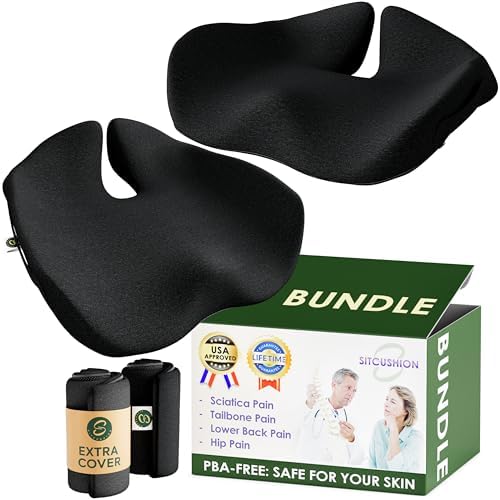 X Large Memory Foam Seat Cushion for Back Pain Relief