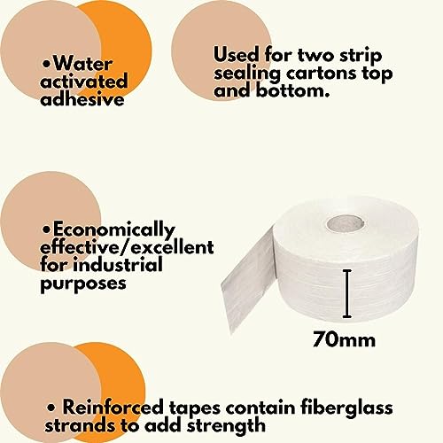 Wolverine 41 White Kraft Paper Packing Tape 10-Pack