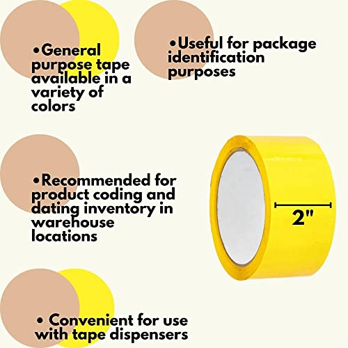 PSBM Yellow Packing Tape 2 Inch x 110 Yards 12 Pack