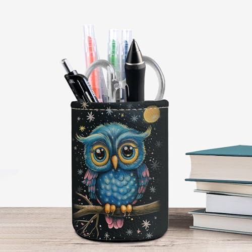 HUGS IDEA Cute Owl Pencil Pen Holder Stand Desk Organizer