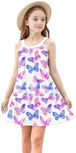 Girls Rainbow Striped Casual Summer Dress