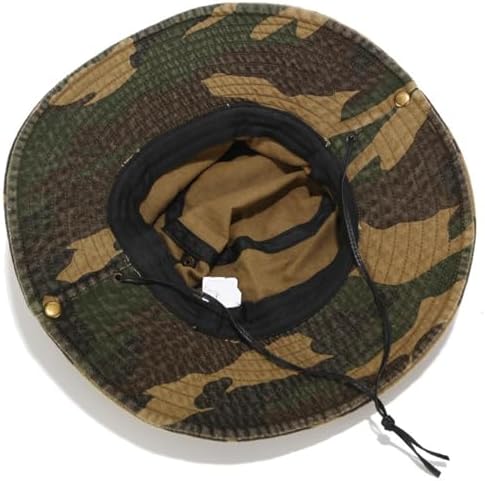 Casual Bucket Boonie Hat with Windproof Rope for Fishing Hiking