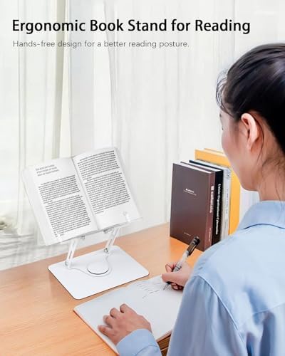 Honagu Adjustable Book Stand with 360 Degree Rotation
