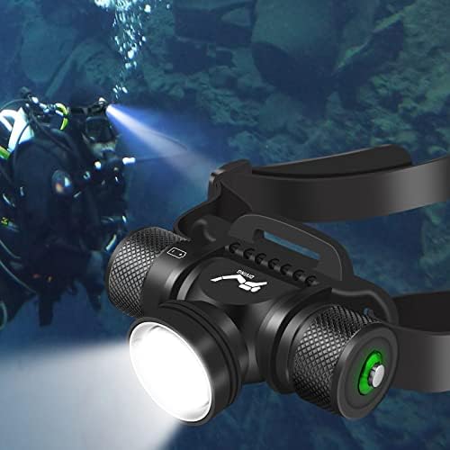 WINDFIRE Scuba Diving Headlamp 1200 Lumens 5 Modes IPX8 Waterproof