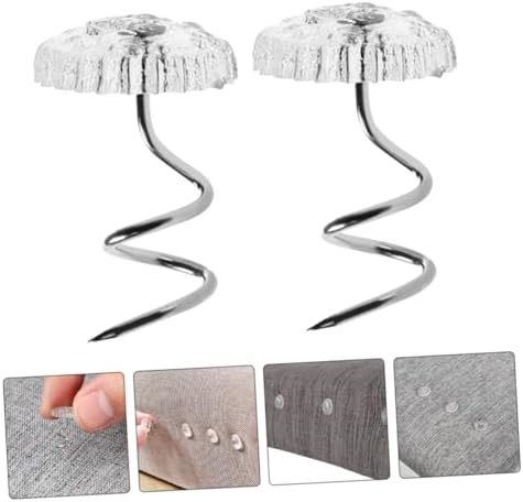 Uonlytech 100Pcs Stainless Steel Spiral Tacks for Furniture