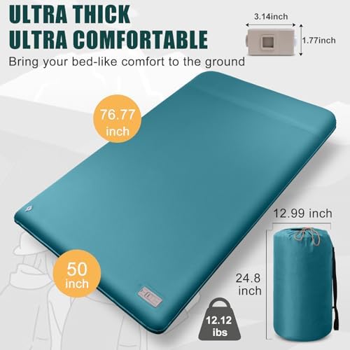 NYECHTO Double Self Inflating Sleeping Pad with Electric Pump